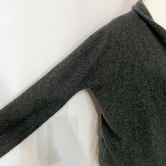 VINCE DARK GREEN BOILED CASHMERE FRONT WRAP SWEATER PULLOVER - S - Picture 7 of 13